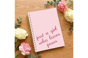 Pink Hardcover Spiral Notebook with Bible Verses, 120 Pages College Ruled A5, Christian Prayer Journal for Women, Gift Idea f