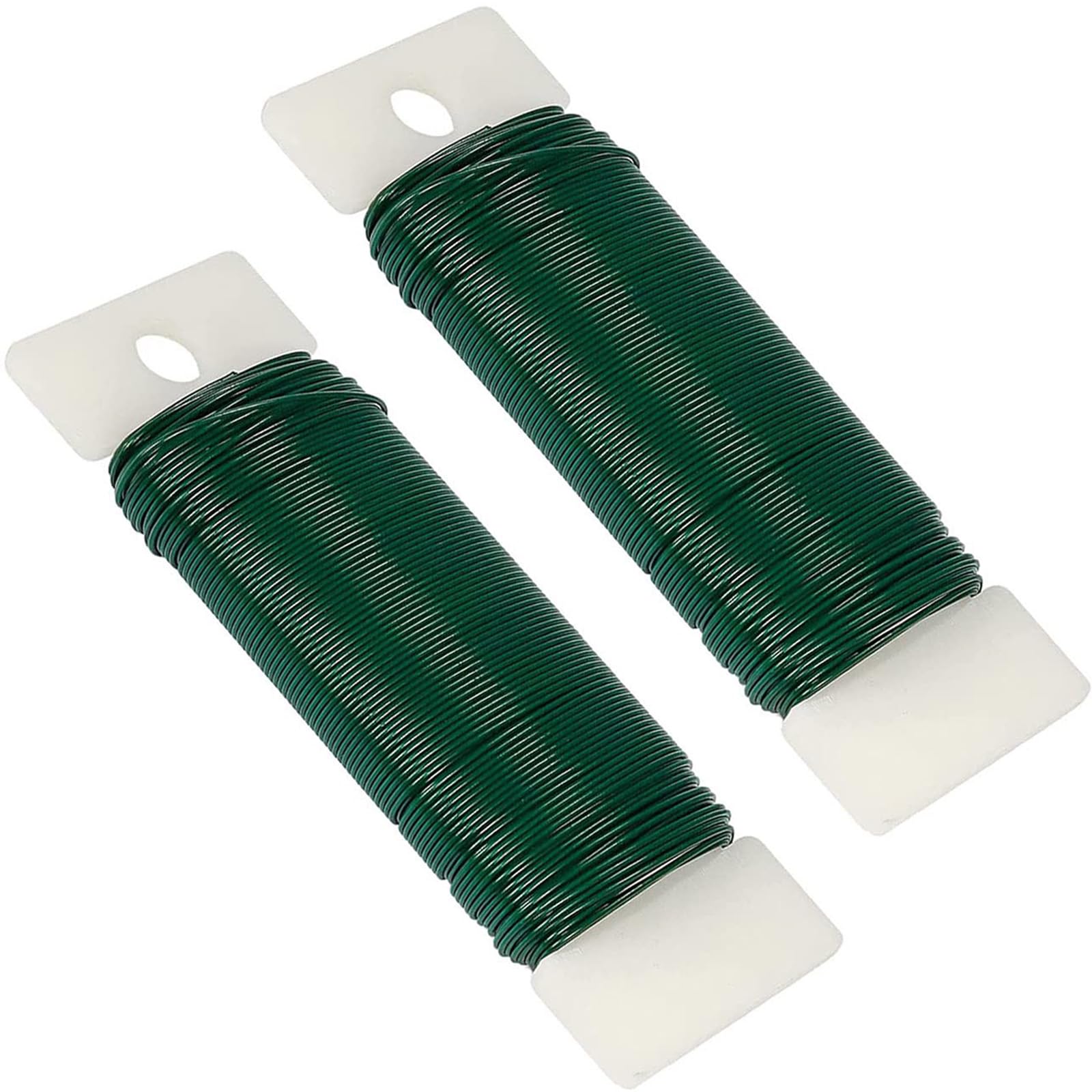 2 Pack Floral Wire Christmas Wreath Wire 22 Gauge,FloristryWire Green Garden FloralWire FloristsWire,MossingWire Binding Wires Flexible Paddle Wires for Xmas Wreath Makeing,Craft,Flower Arrangements
