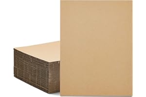 Juvale Corrugated Cardboard Sheets - 9 x 12 in, Brown, 50 Pack, 2 mm Thick - Cardboard Inserts & Dividers for Boxes - Book Binding Materials & Backing Board - Craft Board Sheets