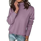 Zeagoo Women's Turtleneck Sweater Long Sleeve Spilt Hem Casual Knit Pullover Chunky Fall Winter Jumper Top 2026