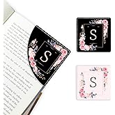 2 Pack A-Z Leather Book Corner Bookmark, Durable Handmade Reading Accessories - Gifts for Readers, Women, Men, Teachers, Students S