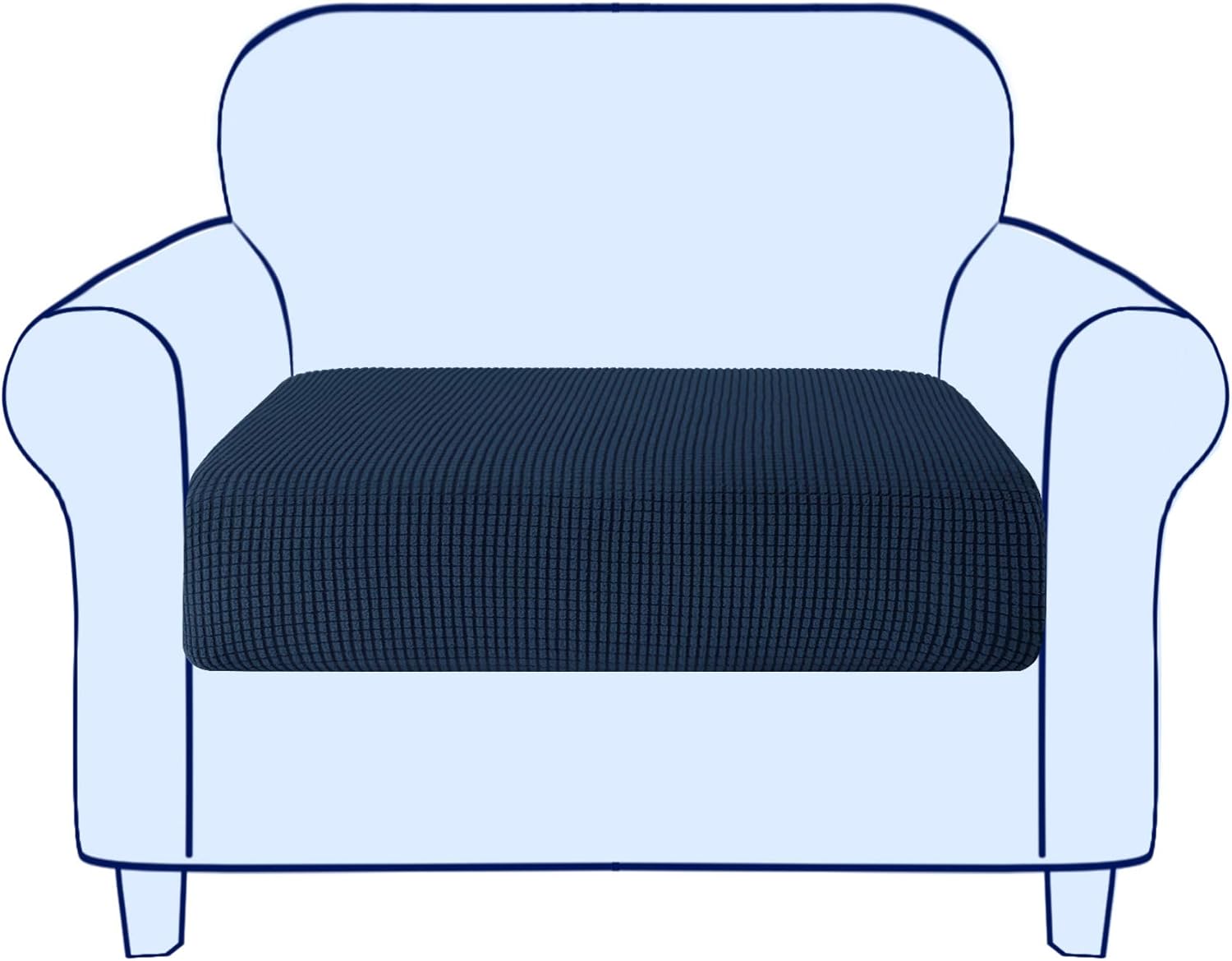 Slipcovers - subrtex Couch Slipcover RV Seater Slip Loveseat Stretch Durable Sofa Cushion Cover Spandex Elastic Furniture Protector for Settee Seat for Replacement in Livingroom, Small, Navy