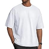 rosemia Oversized Tshirts for Men Crewneck Graphic Tees Basic Short Sleeve Loose Fit Tops