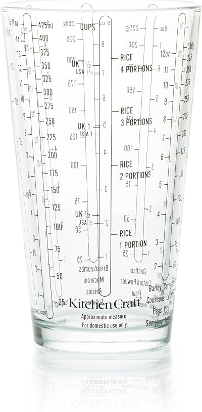 KitchenCraft Glass Measuring Cup 45 ml Imperial Metric Units Kitchen Tool