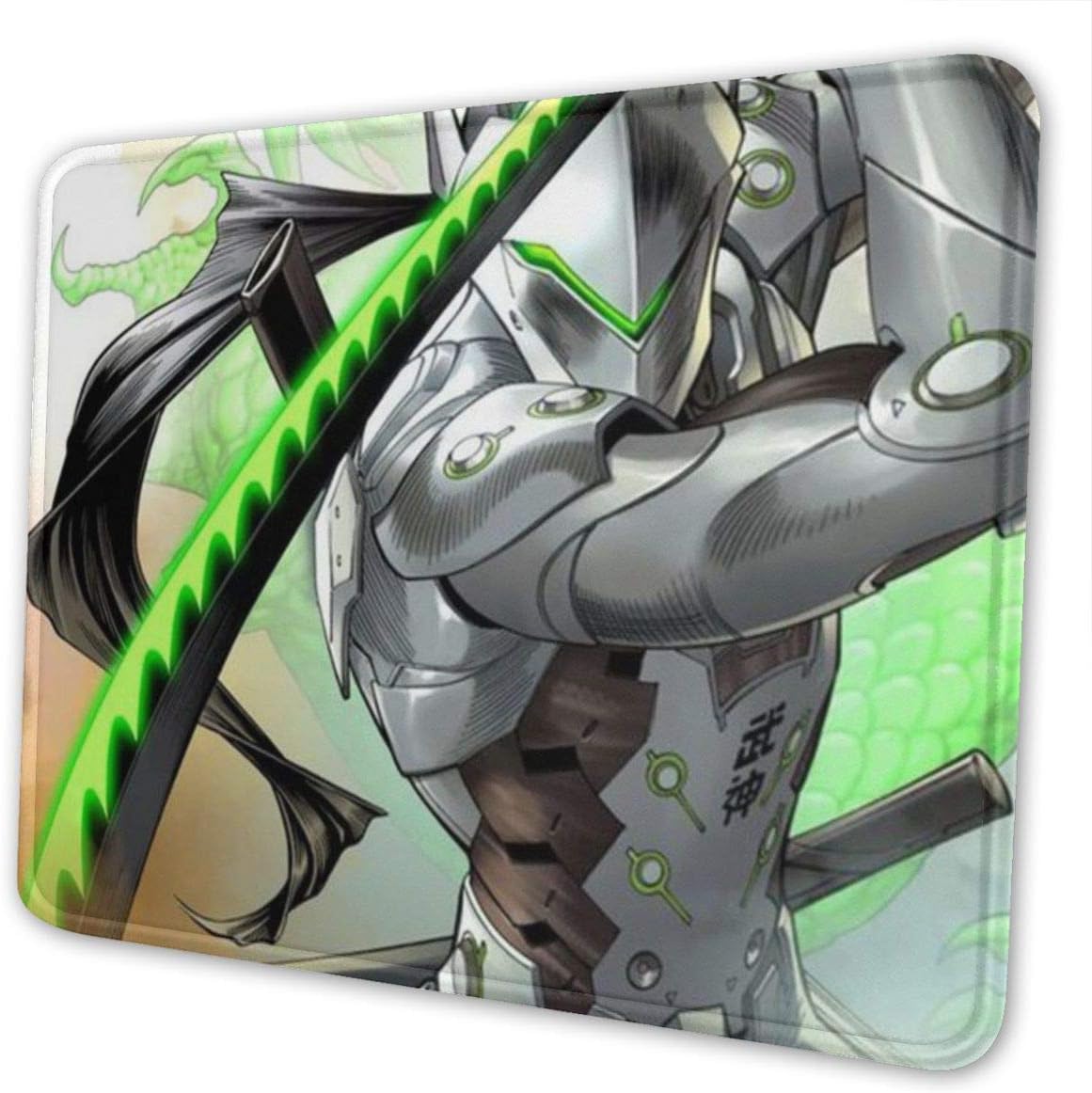 Anime Game Genji Mouse Pad Extended Computer Pad Non-Slip Rubber and Durable Stitched Edges for Gaming Keyboard Laptop Mouse Pad 10 X 12 Inch