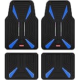 Rubbermaid Car Mat Full Set, Universal Trim-to-Fit Heavy-Duty Car Floor Mats – 4-Piece Set for All Weather Protection – Durable Rubber Mat for Cars, Trucks, SUVs & Vans-Blue