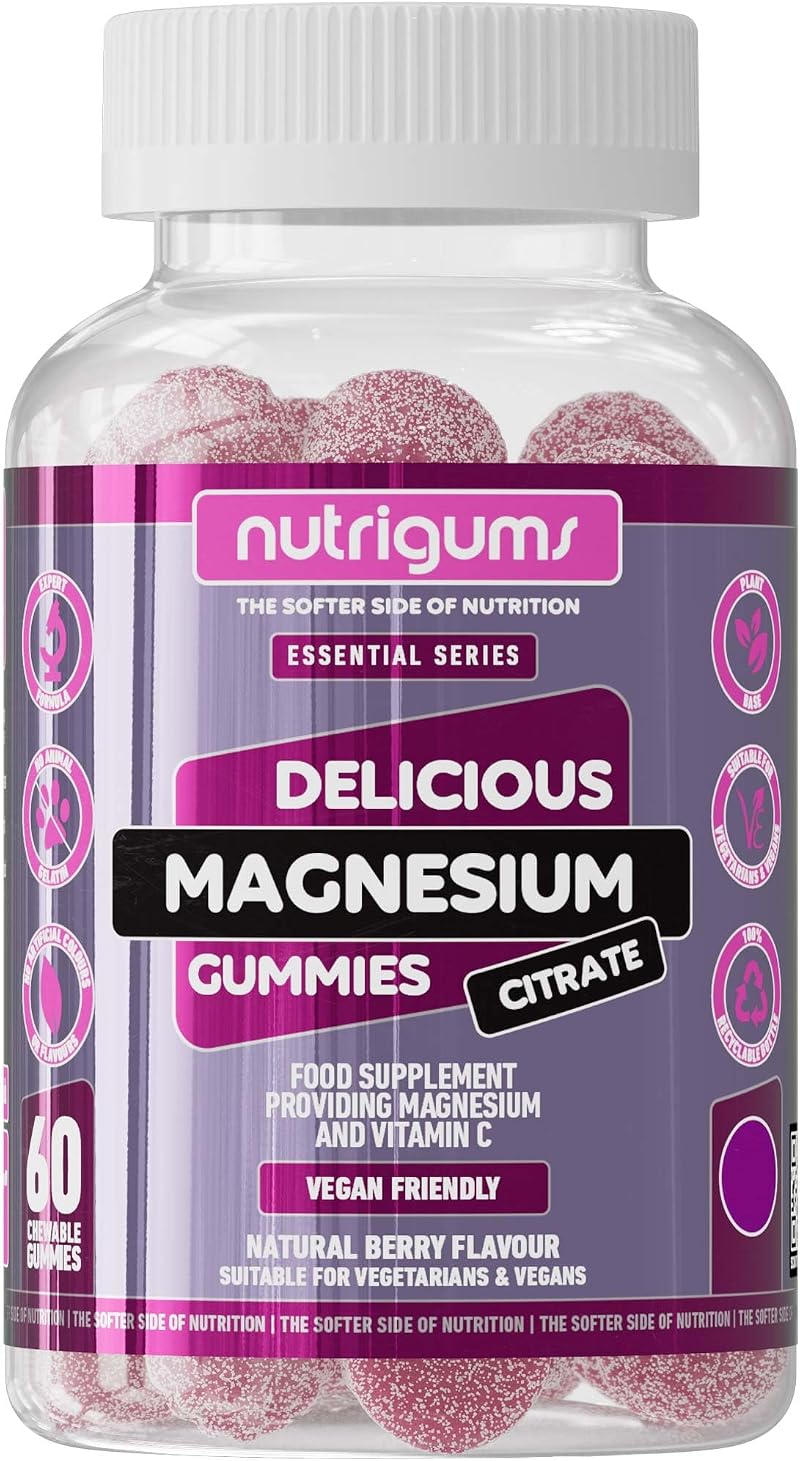 Nutrigums Magnesium Citrate 1250mg & Vitamin C Gummy 60 Vegan Gummies