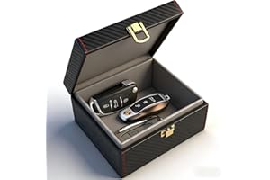 Faraday Box, [Premium Leather] Diyife Medium Capacity Faraday Box for Car Keys RFID Box Key Box Signal Block Key Fob Protecto