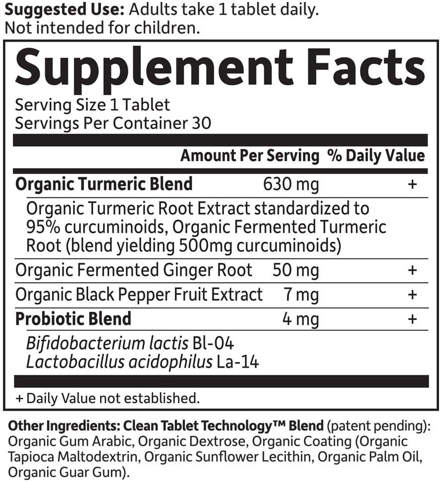 Garden of Life mykind Organics Maximum Strength Turmeric Joints & Mobility Support 30 Tablets - 500mg Curcumin (95% Curcuminoids) Black Pepper - Organic Non-GMO Vegan & Gluten Free Herbal Supplements: Health & Personal Care