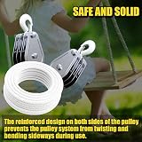 FITHOIST 1100lb Block Tackle Pulley 50ft 3/8in Rope 5:1 Lift System Hoist view 7