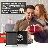 Ufkaa PU Leather Valet Tray Gift for Men - Stylish Organizer for Essentials view 5