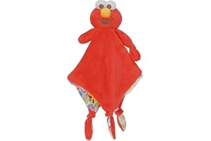 Kids Preferred Sesame Street Elmo Blanky Made of Soft Material with Knotted Corners and Pacifer Loop for Babies and Infants