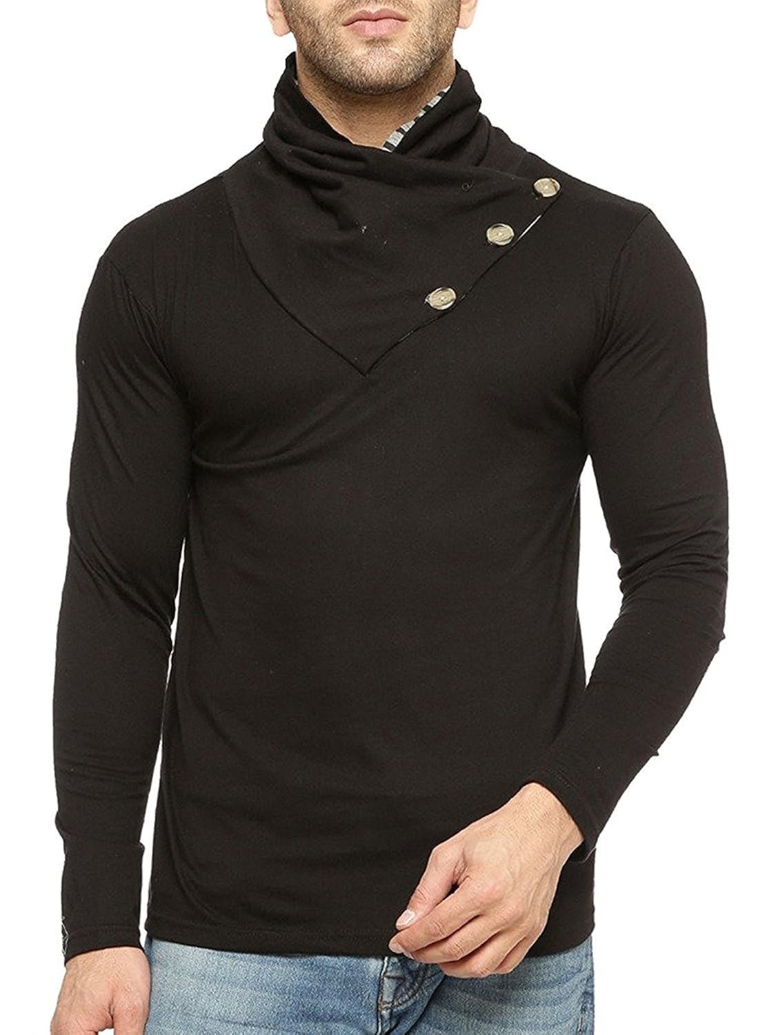 mens t shirt by vescor | "m&l" strechable size, fashion, t shirt | 100% combed cotton fabric , 190 gsm , regular fit, black