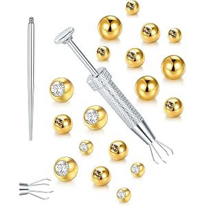 Oveta 14G 16G Replacement Balls for Piercing Jewelry - Externally Threaded Surgical Steel Piercing Balls 3/4/5mm for Tragus,