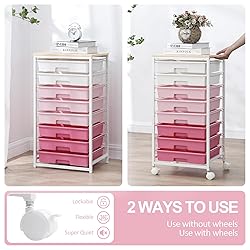 Rolling Cart with Drawers,Storage Cart with 8