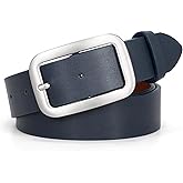 WHIPPY Women Leather Belts for Jeans Pants Fashion Dress Belt for Women with Solid Pin Buckle