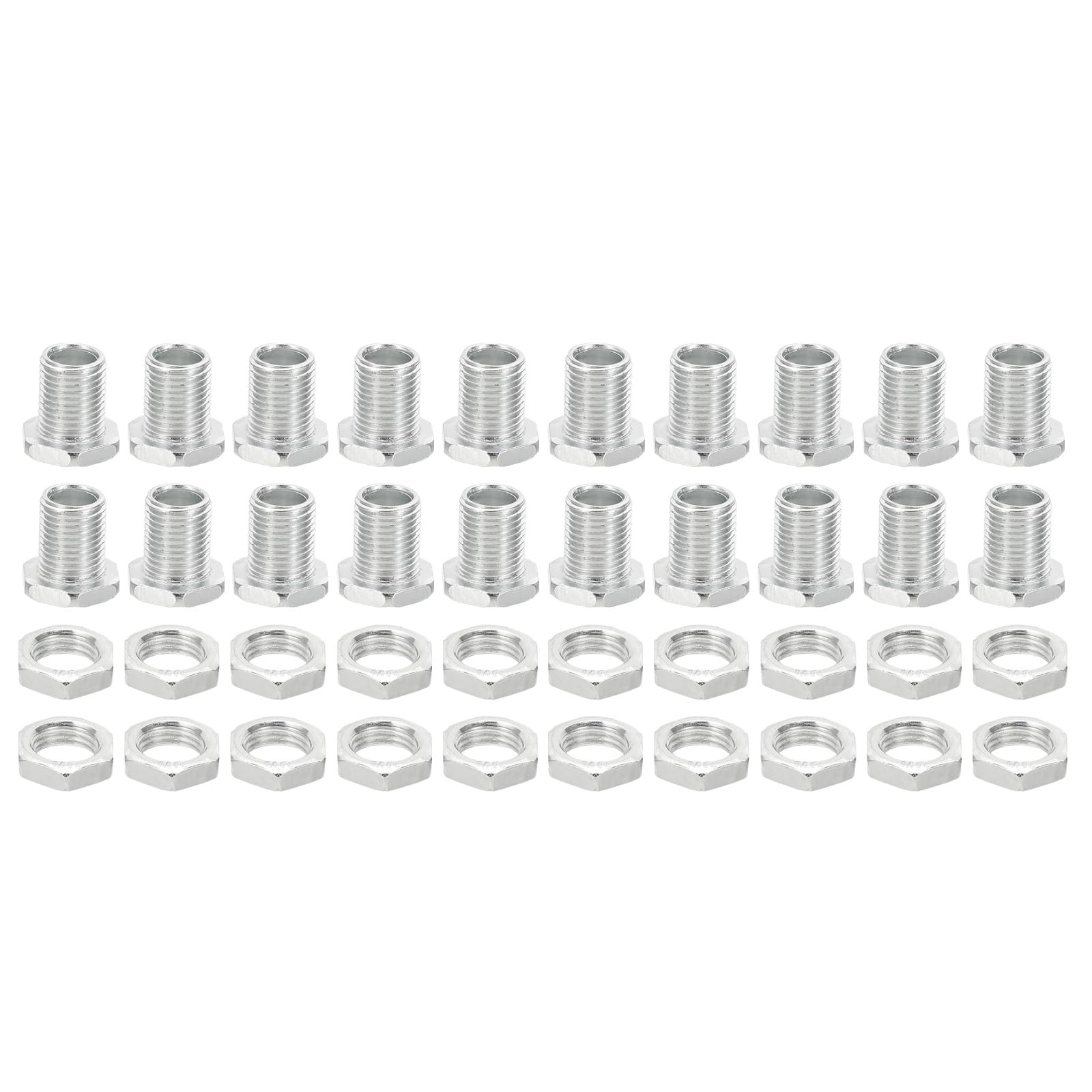 PATIKIL M10x15mm Hex Bolts and Nuts Kit, 20 Set Fine Thread Hollow Screws Assortment Hexagon Head Screw Through Hole Bolt Chandelier Fasteners