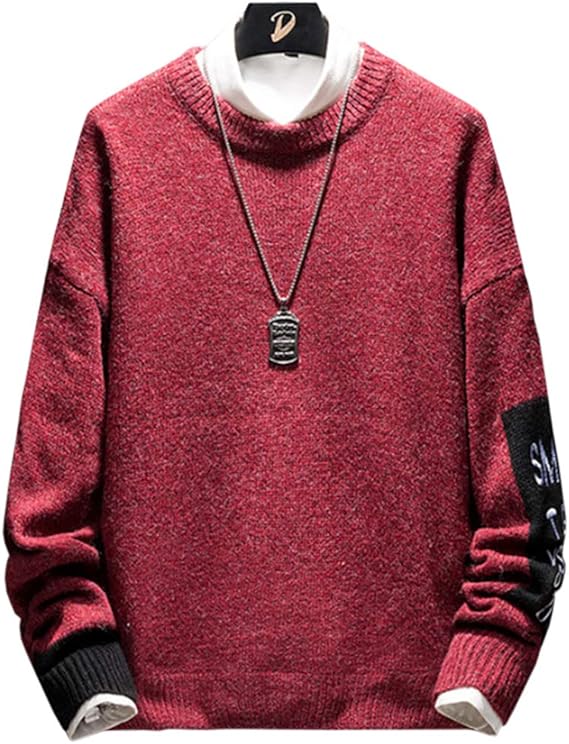 Amazon セーター メンズ ニット 秋服 トップス クルーネック 丸首 長袖 カジュアル 防寒 あったか おしゃれ カットソー セーター 通販