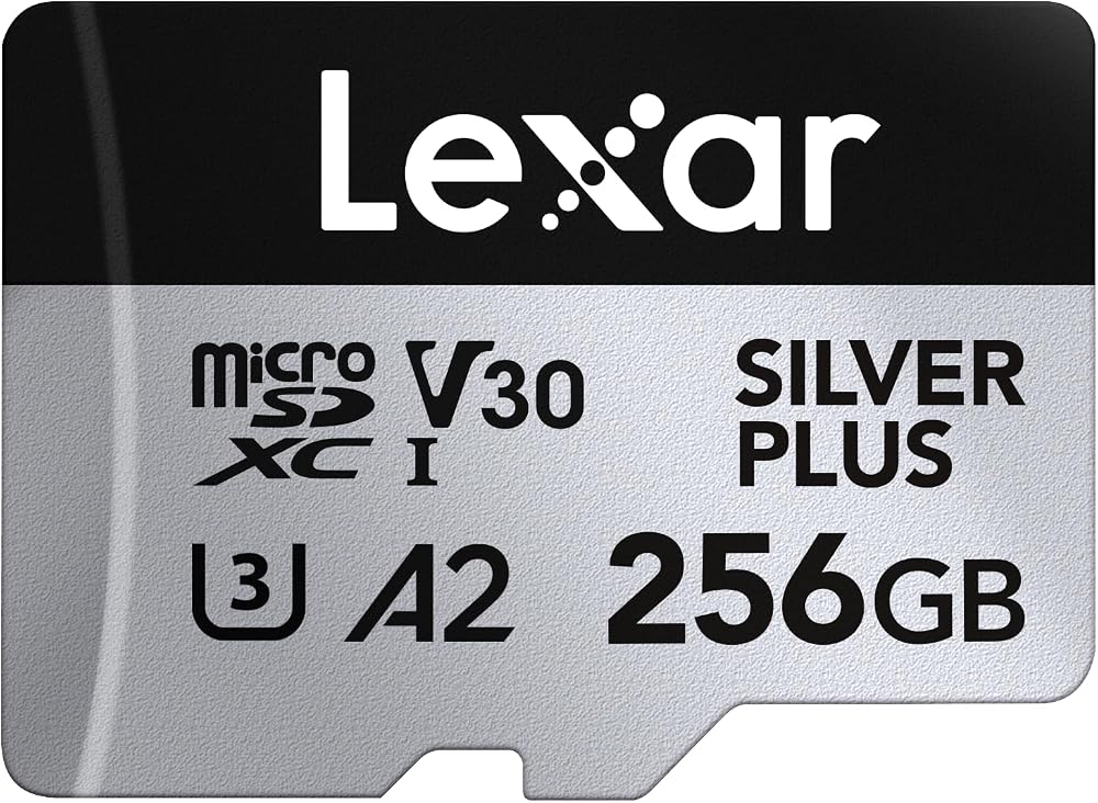 Lexar Silver Plus 256GB Micro SD Card UHS-I A2 V30 U3 205MB/s 150MB/s with