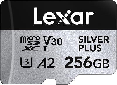 Lexar Silver Plus 256GB Micro SD Card UHS-I A2 V30 U3 205MB/s 150MB/s with