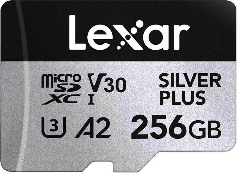 Lexar Silver Plus 256GB Micro SD Card UHS-I A2 V30 U3 205MB/s 150MB/s with