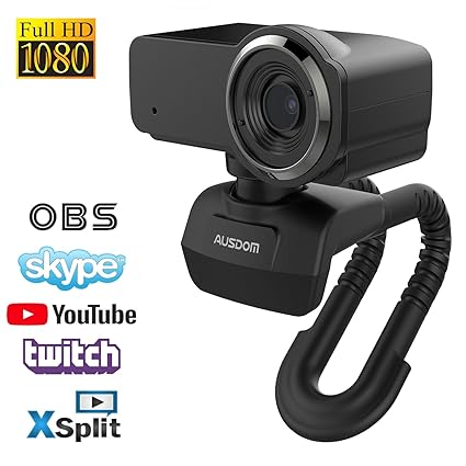 Ausdom Webcam Streaming Hd 1080p Videochiamate E Registrazione Pro Webcam Pc Usb Computer Camera Con Microfono Streaming Cam Per Pcmacdesktop