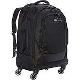 Kenneth Cole REACTION 17" Polyester Dual Compartment 4-Wheel Laptop Backpack, Black
