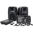 Gemini Portable PA System with Bluetooth, 600W Powered System with 6-Channel Mixer, Dual 10" Speakers, Mic & Cables—All-in-One for DJs, Events, Fitness & Worship
