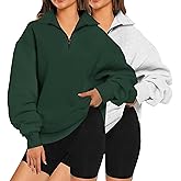 XFIFM 2 Pack Womens Zip Up Hoodies Oversized Sweatshirts Fall Long Sleeve Shirts Fashion Pullover