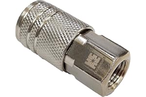 HE COSMOSTAR COSMOSTAR Industries Steel 1/4" CFNPT Air Coupler - 1/4 Inch Flow Size and 1/4" NPT Female Thread, Industrial Type Quick Connect Coupler