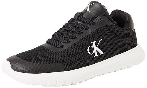 Calvin Klein Women’s Sporty EVA Mesh Runner Trainers, Black (Black/Bright White), 6