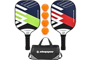 SLAMOPUS Pickleball Paddles Set of 2 | Pickleball Set of 4 Pickleball Rackets | Graphite & Fiberglass Pickleball Paddles | USAPA Approved | Great Paddle for Beginners and Pros |