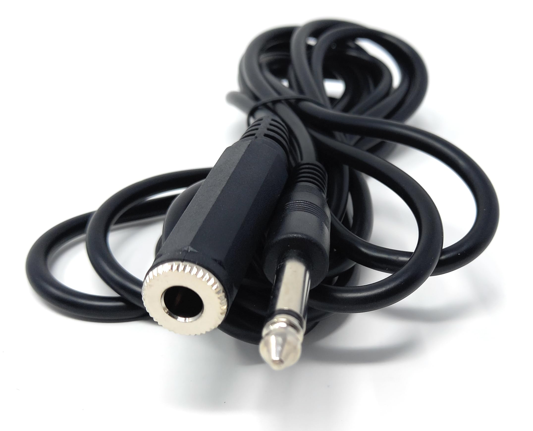 DRUT 3m 6.35mm 1/4" Mono Jack Plug to Socket Extension Male to Female Audio Cable Lead for Guitar, Speaker, Amp, Music instruments (10ft, Black)