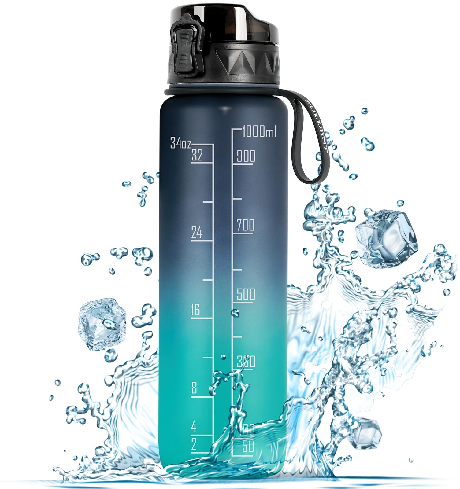 FULDENT Sports Water Bottle 1L Leakproof Design Water Bottle, BPA Free Tritan Plastic Drinking Bottle for Teenager, Adult, Sports, Hiking, Gym, Fitness, Outdoor, Cycling, School & Office