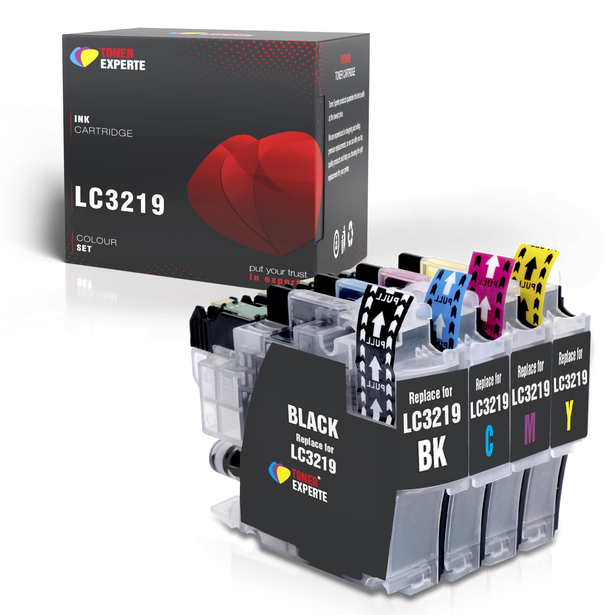 TONER EXPERTE Set of 4 XL Compatible LC3219XL Premium Ink Cartridges for MFC-J5330DW MFC-J5335DW MFC-J5730DW MFC-J5930DW MFC-J6530DW MFC-J6930DW MFC-J6935DW (Black, Cyan, Magenta, Yellow)