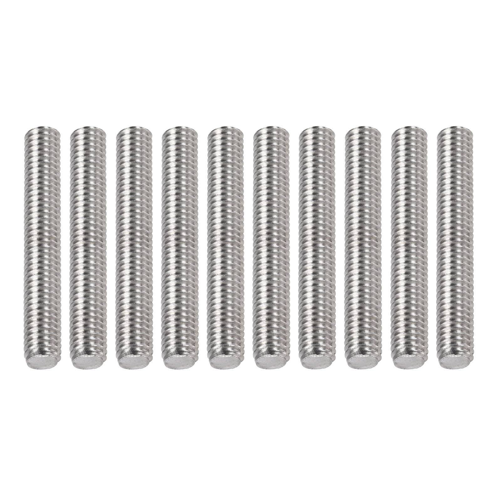 DTGN M6x1x40mm(DxPxL) Fully Threaded Rod - 15Pack - Good for Machinery - 304 Stainless Steel Right Hand Thread Rods Bar Studs - Silver