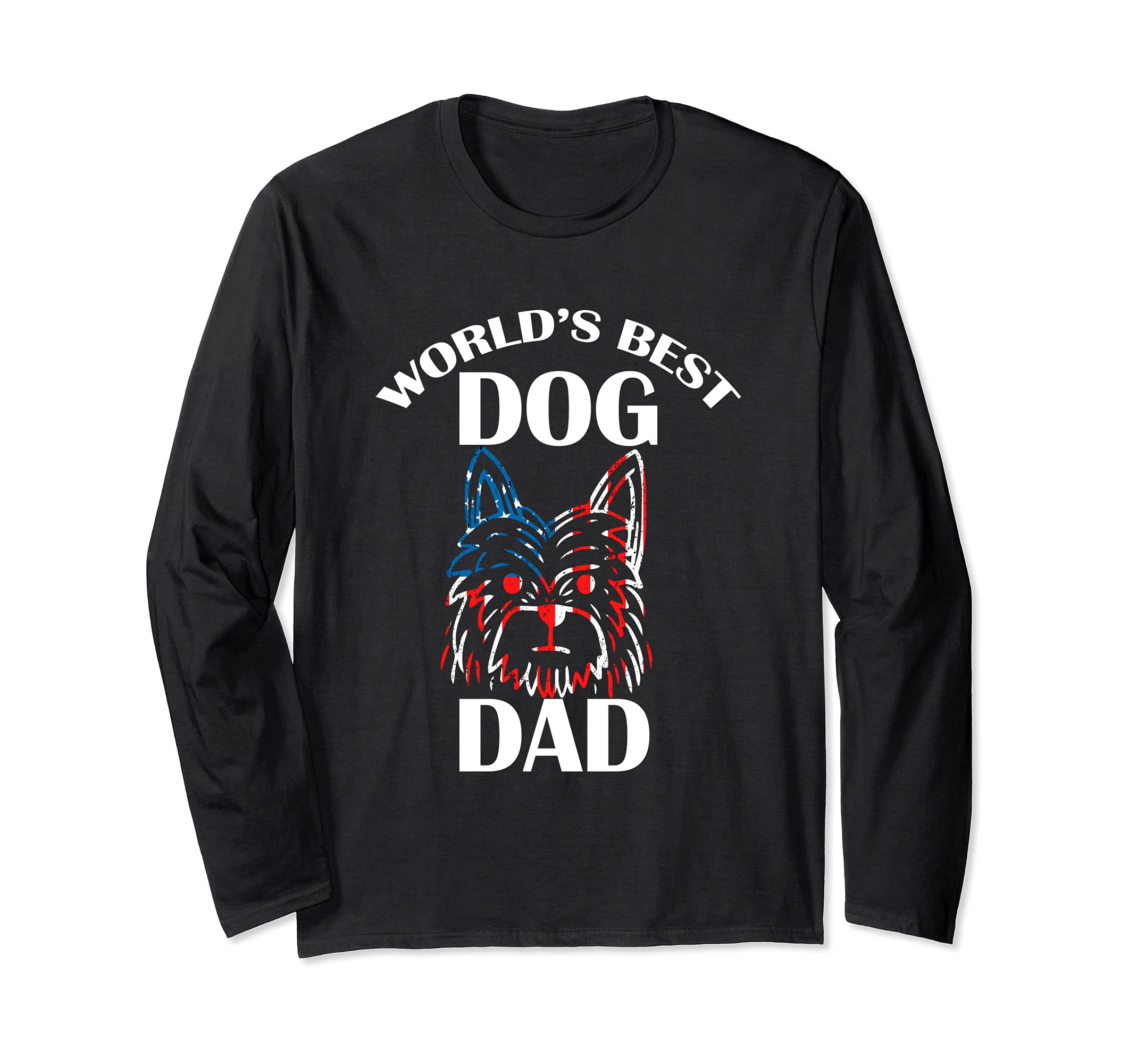 Worlds Best Dog Dad Greatest Daddy Animal Pet Puppy Parent Long Sleeve T-Shirt