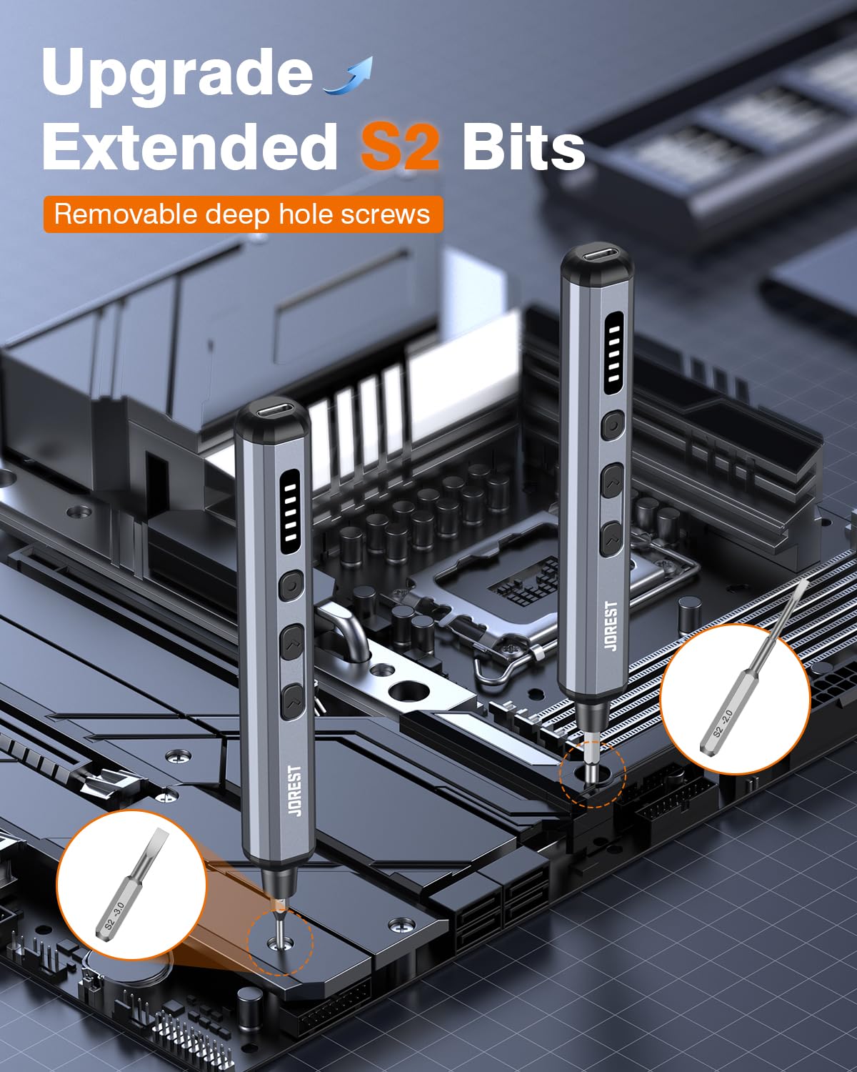 JOREST Mini Elektro Schraubendreher Set, 38 in 1Magnetische Präzisions Schraubendreher Kit, Reparatur-Werkzeugsatz für iPhones, Laptops, Drohnen; Geschenke für Männer;Geburtstagsgeschenk für den Vater 5