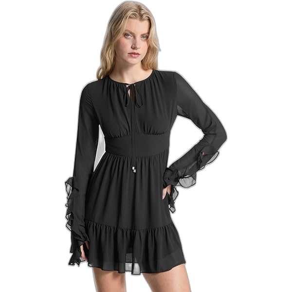michael michael kors pleated mini shirt dress Michael Michael Kors Women's Pleated Shirt Dress - Black