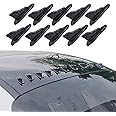 yonwait 10 PCS Diffuser Shark Fin Kit Compatible with Spoiler Roof Wing Air Vortex Generator Car Exterior Accessories Carbon Fiber Black #100