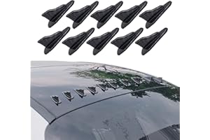 yonwait 10 PCS Diffuser Shark Fin Kit Compatible with Spoiler Roof Wing Air Vortex Generator Car Exterior Accessories Carbon Fiber Black #100