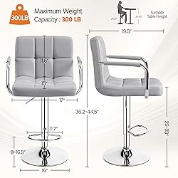 Yaheetech Bart Stools Set of 4, PU Leather