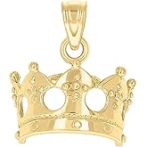 Jewels By Lux 10kt Yellow Gold Unisex Crown Charm Pendant
