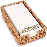 Woven Guest Towel Holder for Bathroom - Rattan Napkin Holder for Dining Table, Kitchen, Cocktail, Decor, Rustic Farmhouse, Bar, Party, Paper - Modern Disposable Hand Towel Holders, 9.1" X 5.2"