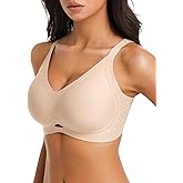 Aubrasen Wireless Jelly Bras for Women No Underwire Push Up Bralette Breathable Soft Comfortable T-Shirt Bra Everyday Wear
