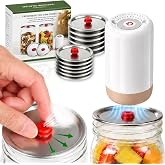 [20s Sealing] Mason Jar Vacuum Sealer Kit with Electric Pump | One-Pinch Open No Tools Needed, 20s Fast Sealing, Compact &amp; Portable,Reusable 5 Wide &amp; 5 Regular Mouth Vacuum Seal Lids