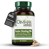 Dimmak Herbs Tendon Mending Pills- Tendon &amp; Ligament Support- Advanced Mobility Formula for Stiffness, Rotator Cuff &amp; Achilles Recovery- Daily Soft Tissue &amp; Injury Repair- TCM Formula
