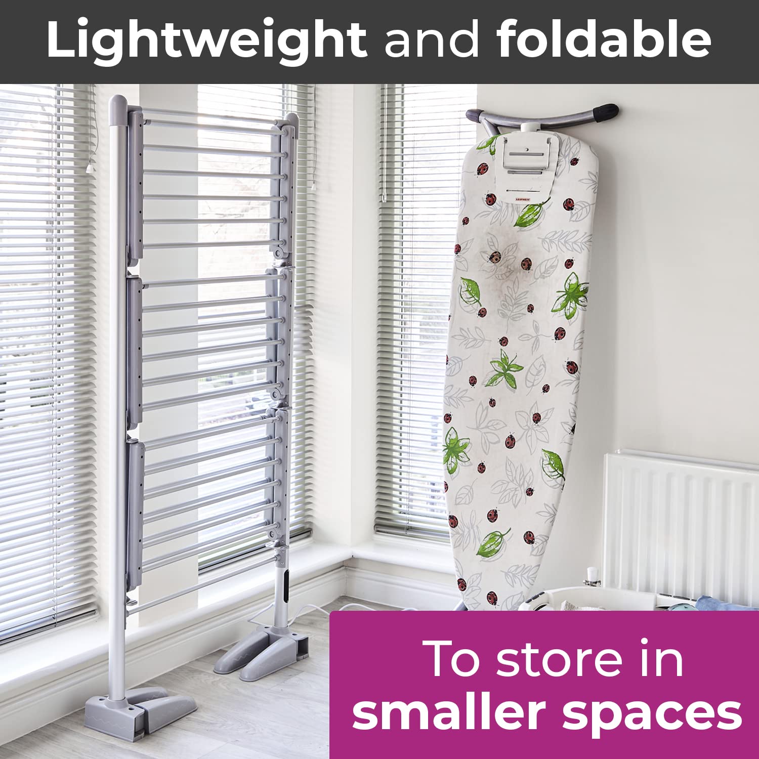 Neo XL Large Indoor Electric 3 Tier Airer Folding Foldable Laundry Clothes Horse Portable Heated Rail Rack Dryer Cover 36 Rails 147 cm…