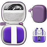 CaseSack Case for TAGRY X08 Bluetooth Headphones True Wireless Earbuds 60H, mesh Pocket for Charge Cable (Violet)
