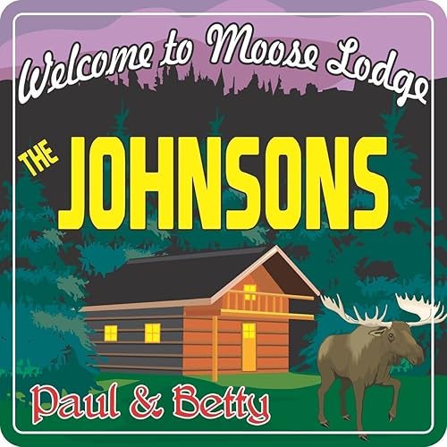 Amazon Com Moose Lodge Personalized Cabin Sign Rustic Vinyl